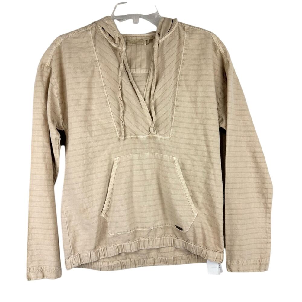 PrAna Women's Farin Textured Hooded Pullover Top/Jacket In Stone Cream Size S‎ - Picture 4 of 15
